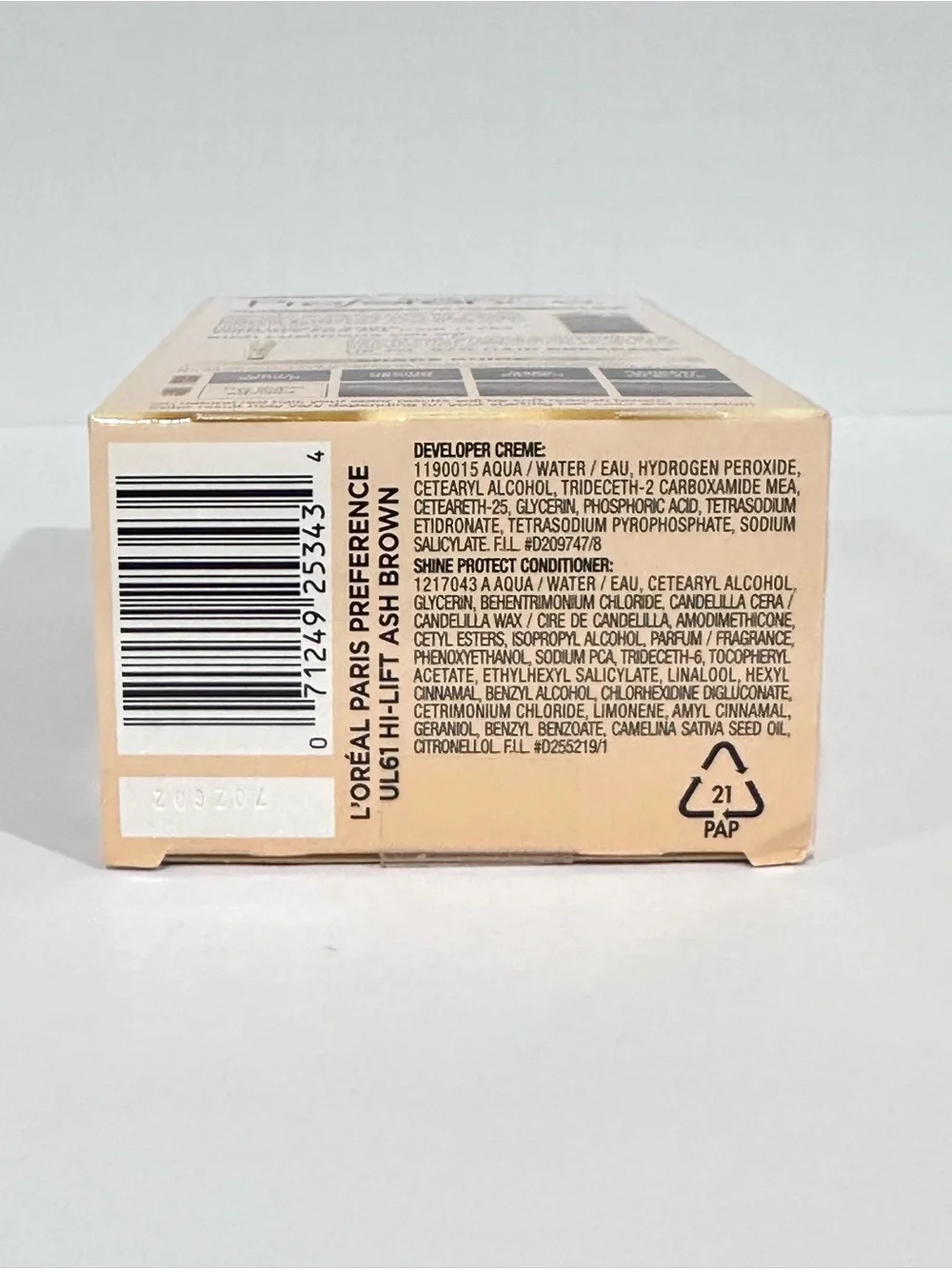 L’Oreal Hi-Lift Ash Brown UL61 Superior Preference Sun Kissed Caramels HairColor